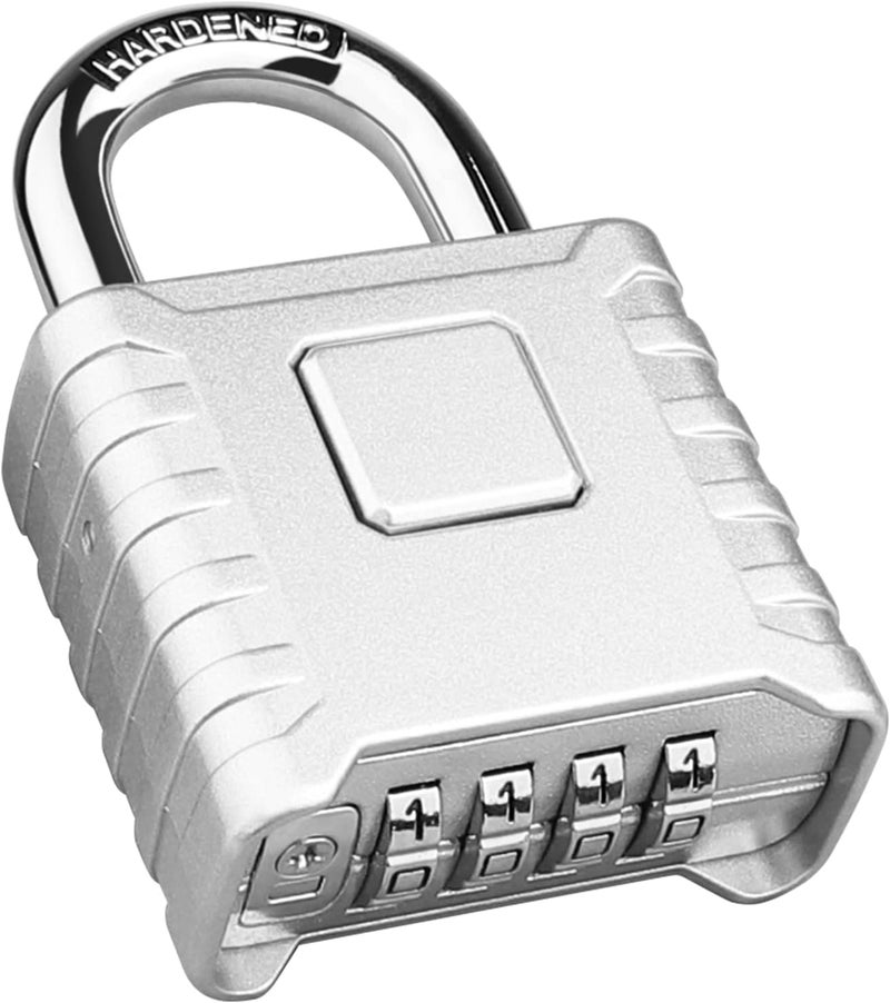 Diyife Heavy Duty Combination Padlock, Large Outdoor Padlock [One-Touch Unlocking] High Security Weatherproof, Design of Hidden Password Suitable for Locker, Home, School, Garage, Fences, Silver - Image 1